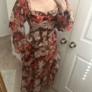 Floral Long Sleeve Skirt & Top